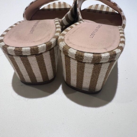 Loeffler Randall Tilly Striped Wedge Sandals - Size 7.5 - Picture 3 of 6